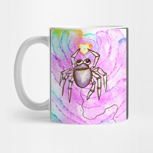 Spider in love and rainbow Mug